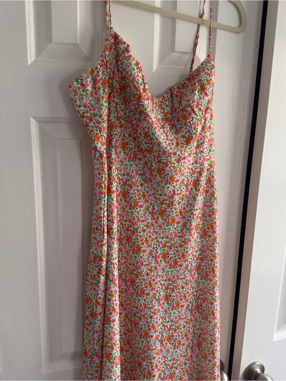 Princess Polly Pink & Orange Floral Midi  Slip Dress